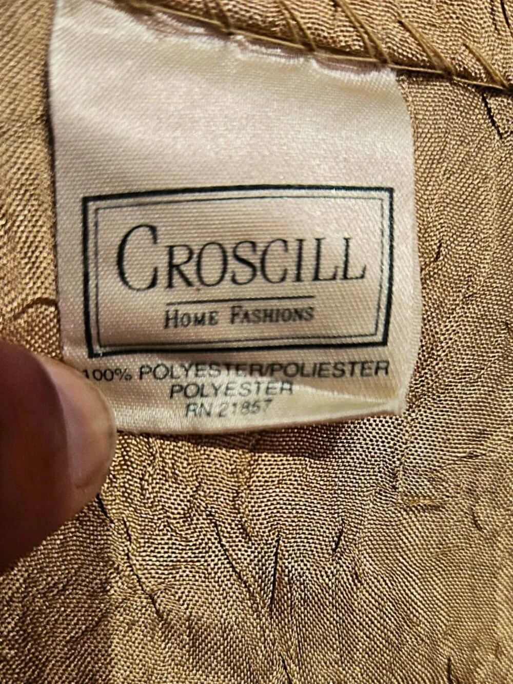 Elegant Gold Croscil Home Fashions Shower Curtain – Brand New